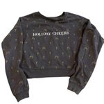 Fifth Sun Fifth & Sun Gray Holiday Cheers with Gold Chpagne Flutes Cropped Sweatshirt Photo 3