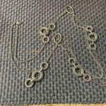 Premier Designs Premier Design Long Silver Tone Necklace Chain Link Mesh Circles 42" long Photo 0