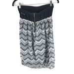 Billabong  Mini Dress Strapless Pockets Geometric Chevron Black Gray Size M Photo 1