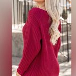 Pink Lily Whispering Winds Chenille Oversized Boatneck Sweater Red Size Small Photo 1