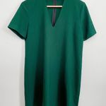 ZARA Emerald Green Choker Neck Dress Photo 4