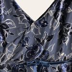 Marchesa Notte Velvet Floral Tiered Ruffle Sleeveless V Photo 7