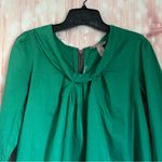 H&M  Vintage Y2K Green Pleated Neckline Back Zip 3/4 Sleeve Blouse Photo 1