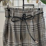 Stradivarius Strativarius Glenn Plaid Paper Bag Crop Trousers Pants XS Photo 2