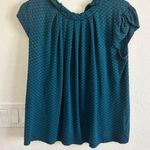 Elle  Green Cap Sleeve Pleated Blouse Photo 0