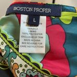 Boston Proper 100% Silk Floral Tunic Top Beaded Embellishment Bohemian Blouse L Photo 6