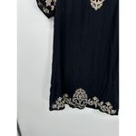 Lulus  Mini Dress Women Black Embroidered Shift Boho Size Large Vaca Cruise Photo 2