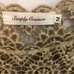 Simply Couture  Lace and Crochet Taupe Top Medium Photo 4
