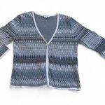 Pendleton  Women’s Cotton Linen Blue Button Cardigan 3/4 Sleeve sz Large Photo 0