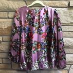 Sundance Floral 100% Silk Blouse stop Medium Amethyst Purple cottagecore Photo 2