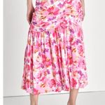 Lulus NWT Flourishing Favorite Floral Ruched Maxi Skirt Large IVORY/ PINK PURPLE Photo 3
