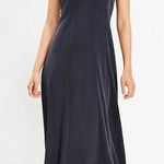 BeachLunchLounge Lou & Grey Womens Dark Gray Seamed Sandwashed V-Neck Midi Dress Size Medium Photo 0