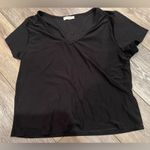Olivia Rae Black V Neck Baby Short Sleeve Tee Photo 0