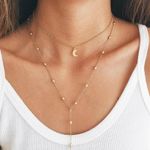 Gold Moon Drop Choker Necklace Photo 0