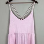 Old Navy Midi Dress Womens XL Tall Pink Tiered Slub-Knit Cami Swing Strappy Back Photo 3