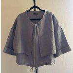 Krisa Revolve Los Angeles 100% Linen Jacket in Grey Size S Photo 1