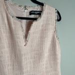 Karl Lagerfeld Women's Pink Sleeveless Tonal Tweed Pocket Sheath Dress Photo 2