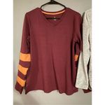 CuddlDuds Gray And Maroon Long Sleeve Pajama Top Bundle Size XS Photo 2