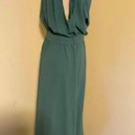 ZARA Green Belted Wrap Casual Maxi Dress Photo 13