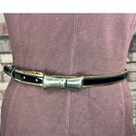 belt bow buckle black gold vegan leather Photo 0