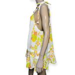 Free People  Size S White Orange Yellow Green Retro Combo Fleur Print Tunic Dress Photo 10