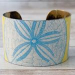 Vintage Two's Company Cuff Bracelet Sand Dollar Blue Yellow Photo 0