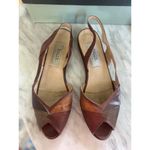 Vintage Bally Brown Leather Embossed Lizard Slingback Flat Sandal Size 10 Photo 1