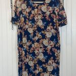 J.Crew  Womens Blue Antique Floral 100% Silk Mini Shift Dress Size XS Photo 0