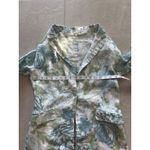 Joie  Linen Blazer Womens Medium Blue Green Floral Preppy Coastal Beachy Resort Photo 3