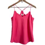 J.Crew Pink Tea Rose Scalloped Crepe Cami Tank Top Size 0 Photo 1