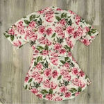 Show Me Your Mumu  White Pink Floral Open Front Tie Short Sleeve Robe One Size OS Photo 5
