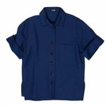 Kwaidan NEW  Editions Oversized Mens Collared Shirt Cotton Twill Industrial Blue Photo 0