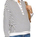 Hatch The Dakota Striped Nursing Knit Sweatshirt Navy White Size 3 Large Photo 0