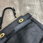 Talbots  Black Snakeskin Double Turn Lock Leather Satchel Bag Photo 2