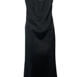 Black Satin Straplesss Evening Party Dress Mermaid Size 8 Photo 2
