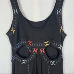 Free People Black Song of the South Embroidered Mini Bodycon Dress M Photo 5