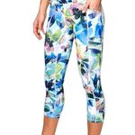 RBX Blue and Green Watercolor Swim Capri Photo 0