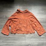 Avec Les Filles NEW Orange Floral Embroidered Boxy Cropped Long Sleeve Size M Photo 1