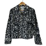 Live a Little LAL  Leopard Print Jacket Womens M Black Stretch Western Cowgirl Photo 1