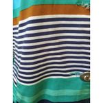 Live a Little  Lined Cotton Green Striped Light Weight Trench Style Coat L Photo 1