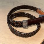 Brighton Vintage  Embossed Braided Leather Belt Photo 3