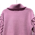 Hazel Moon Pink Cable Knit Half Photo 4