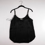 Anthropologie Floreat Satin Sheen Lace Black Camisole Tank Top Shirt Medium Photo 0