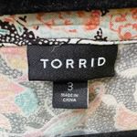 Torrid Baby Doll Stretch Challis Lace-Up Tunic Top in Floral Black size 3 Photo 7