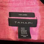 Tahari  Pink 3/4 Sleeve 100% Linen Blouse Women's Size 2X Photo 2