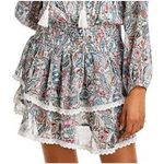 AQUA  | Medium | Paisley Smocked Waist Tiered Ruffle Skirt Photo 0