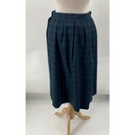 Vintage 70s Pendleton Midi Skirt Virgin Wool Plaid Tartan Green Navy Womens 8 Photo 6