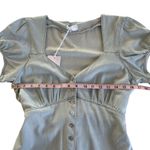 Boyish  Sunrise Blue Button Front Puff Sleeve Denim Mini Dress Size Medium NWT Photo 3