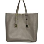 India Hicks Gray Pebble Leather Adjustable Length Strap Solitaire Tote Bag Photo 0