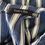 Doe & Rae Women Belted Crop Jumpsuit M Blue Stripe Wide Leg Boho Festival Y2K Photo 1